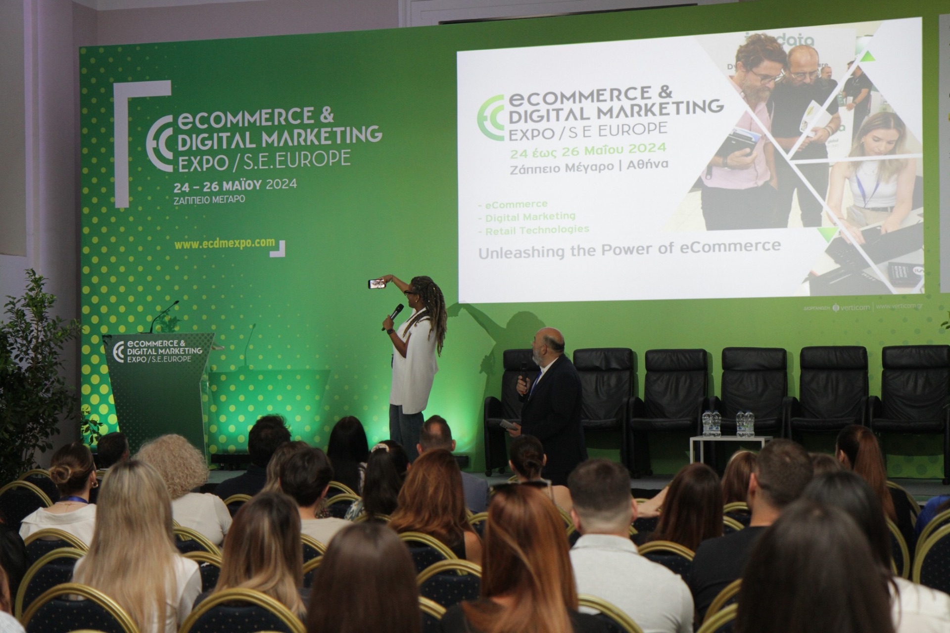 Resa speaking at the eCommerce & Digital Marketing Expo, S.E. Europe